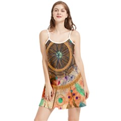 Dream Catcher Colorful Vintage Summer Frill Dress by Cemarart