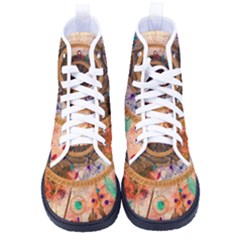 Dream Catcher Colorful Vintage Women s High-top Canvas Sneakers by Cemarart