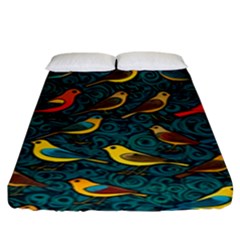 Bird Pattern Colorful Fitted Sheet (king Size)