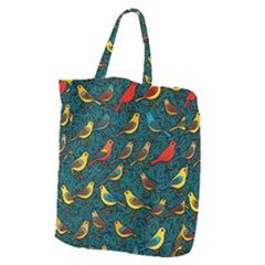 Bird Pattern Colorful Giant Grocery Tote