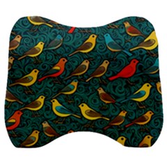 Bird Pattern Colorful Velour Head Support Cushion by Cemarart