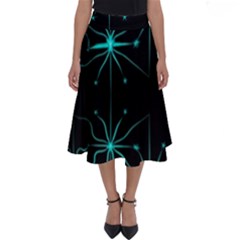 Space Time Abstract Pattern Alien Dark Green Pattern Perfect Length Midi Skirt