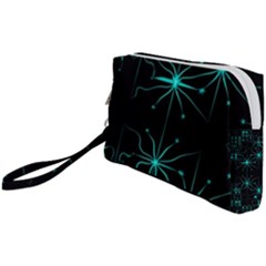 Space Time Abstract Pattern Alien Dark Green Pattern Wristlet Pouch Bag (small)