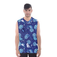 Cat Astronaut Space Suit Pattern Men s Basketball Tank Top