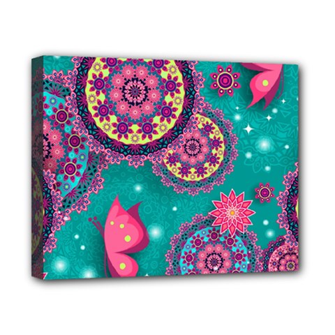 Floral Pattern Abstract Colorful Flow Oriental Spring Summer Canvas 10  X 8  (stretched)