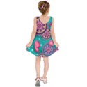 Floral Pattern Abstract Colorful Flow Oriental Spring Summer Kids  Sleeveless Dress View2