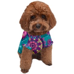 Floral Pattern Abstract Colorful Flow Oriental Spring Summer Dog T-shirt by Cemarart