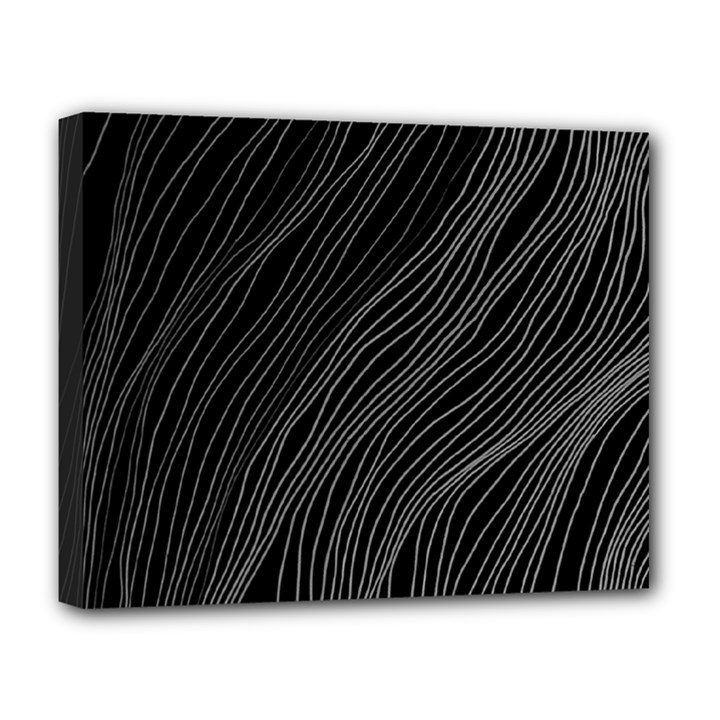 Abstract Art Black White Drawing Lines Unique Deluxe Canvas 20  x 16  (Stretched)