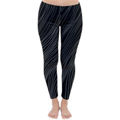 Abstract Art Black White Drawing Lines Unique Classic Winter Leggings