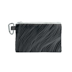 Abstract Art Black White Drawing Lines Unique Canvas Cosmetic Bag (small)
