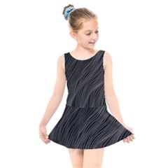 Abstract Art Black White Drawing Lines Unique Kids  Skater Dress Swimsuit