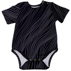 Abstract Art Black White Drawing Lines Unique Baby Short Sleeve Bodysuit by Cemarart