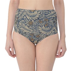 Brown Vintage Floral Pattern Damask Floral Vintage Retro Classic High-waist Bikini Bottoms