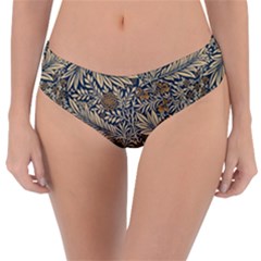 Brown Vintage Floral Pattern Damask Floral Vintage Retro Reversible Classic Bikini Bottoms