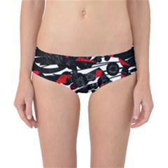 Shape Line Red Black Abstraction Classic Bikini Bottoms