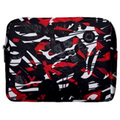 Shape Line Red Black Abstraction Make Up Pouch (large)