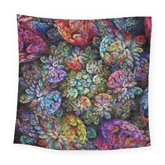 Floral Fractal 3d Art Pattern Square Tapestry (large)