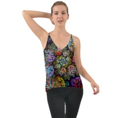 Floral Fractal 3d Art Pattern Chiffon Cami