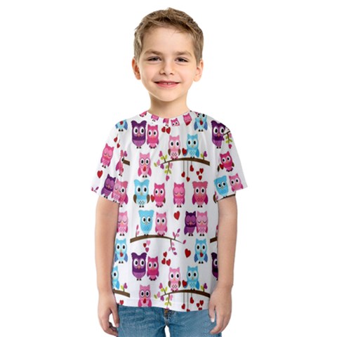 Owl Pattern Kids  Sport Mesh T-shirt by Cemarart