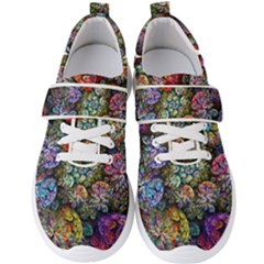 Floral Fractal 3d Art Pattern Men s Velcro Strap Shoes by Cemarart