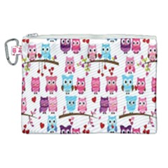 Owl Pattern Canvas Cosmetic Bag (xl)