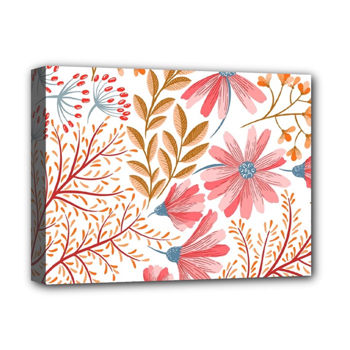 Red Flower Seamless Floral Flora Deluxe Canvas 16  x 12  (Stretched) 