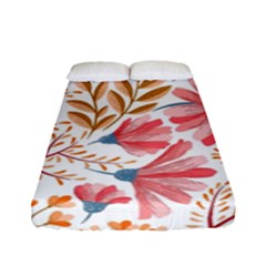 Red Flower Seamless Floral Flora Fitted Sheet (full/ Double Size)