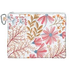 Red Flower Seamless Floral Flora Canvas Cosmetic Bag (xxl)