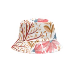 Red Flower Seamless Floral Flora Inside Out Bucket Hat (kids) by Cemarart