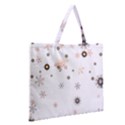 Golden-snowflake Zipper Large Tote Bag View2