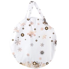 Golden-snowflake Giant Round Zipper Tote