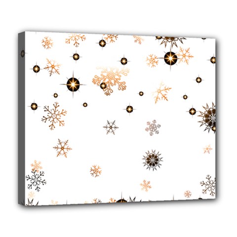 Golden-snowflake Deluxe Canvas 24  X 20  (stretched)