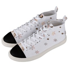 Golden-snowflake Men s Mid-top Canvas Sneakers