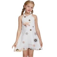 Golden-snowflake Kids  Halter Collar Waist Tie Chiffon Dress by saad11