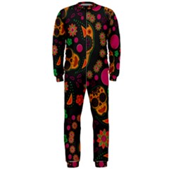 Skull Colorful Floral Flower Head Onepiece Jumpsuit (men)