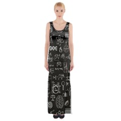 Doodle Art Chemistry Art Thigh Split Maxi Dress