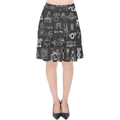 Doodle Art Chemistry Art Velvet High Waist Skirt