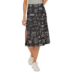 Doodle Art Chemistry Art Midi Panel Skirt by Cemarart