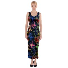 Dead Head Deadhead Grateful Dead Fitted Maxi Dress