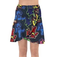 Dead Head Deadhead Grateful Dead Wrap Front Skirt by Cemarart