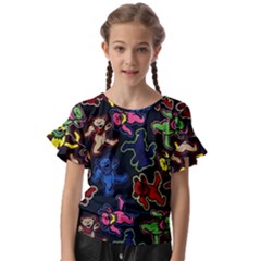 Dead Head Deadhead Grateful Dead Kids  Cut Out Flutter Sleeves by Cemarart