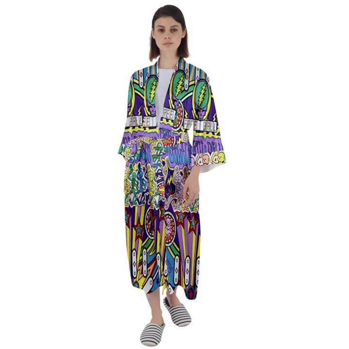 Grateful Dead Maxi Satin Kimono