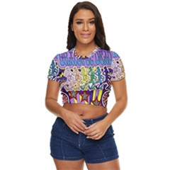 Grateful Dead Side Button Cropped T-shirt by Cemarart