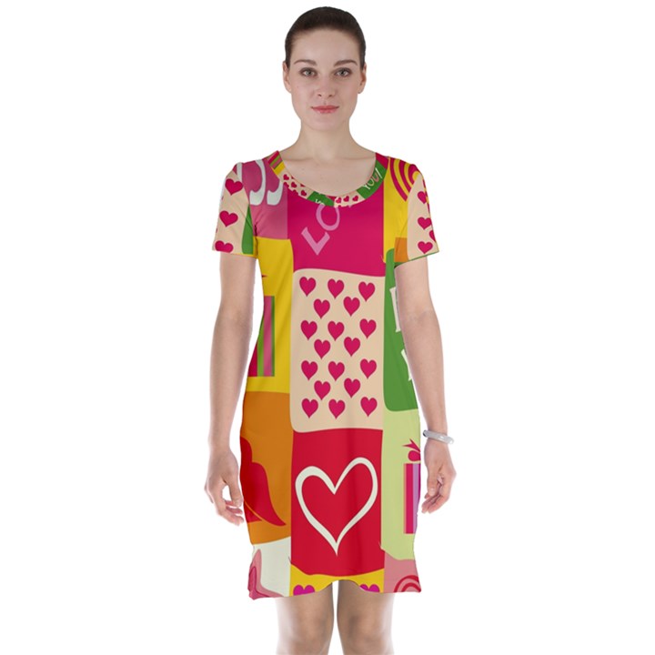 I Love You Doodle Short Sleeve Nightdress