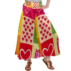 I Love You Doodle Women s Satin Palazzo Pants