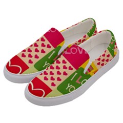 I Love You Doodle Men s Canvas Slip Ons