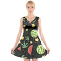 Watermelon Doodle Pattern V-Neck Sleeveless Dress View1