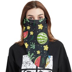 Watermelon Doodle Pattern Face Covering Bandana (triangle) by Cemarart
