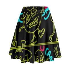 Keep Smiing Doodle High Waist Skirt