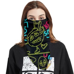 Keep Smiing Doodle Face Covering Bandana (triangle) by Cemarart